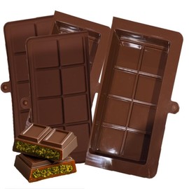 Chocolate Bar Mold. 2 set, 4 pieces- Dubai for Pistachio Food Grade Silicone Mold Deep- Non-Stick Chocolate Molds for Stuffed Bar, Candy, Snacks