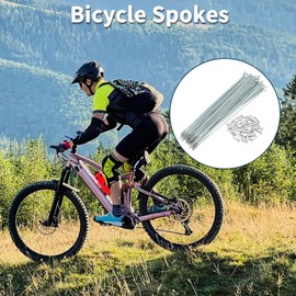 TUCKBOLD Bicycle Spokes Bike Wheel Spokes Silver Tone Nipple 1 Set 14G 160mm Length Carbon Steel Galvanized