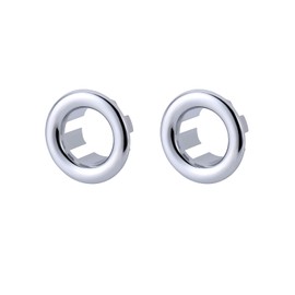 2 Pack Sink Overflow Ring, ARCORA Bathroom Kitchen Sink Basin Trim Overflow Cover Hole Insert Cap Chrome