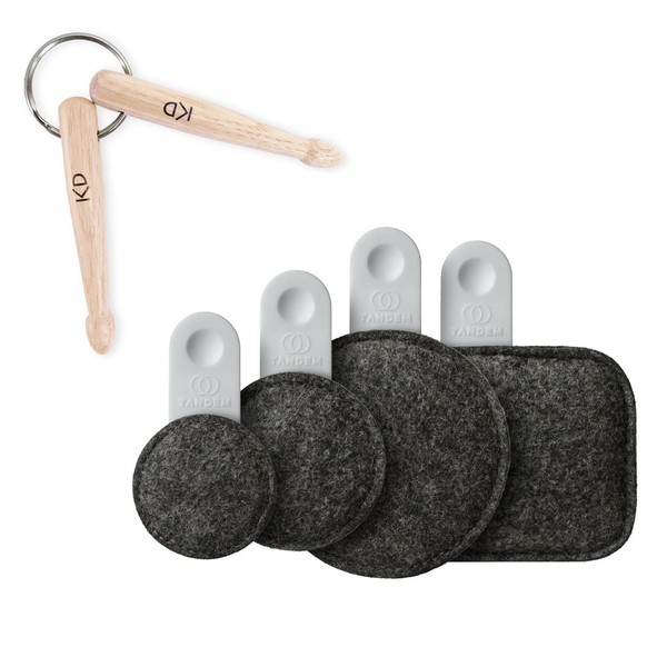 Tandem Drums DR-X4-FMIX-GRY Drops Drum Kit Mute Pad Set +