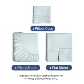 Twin XL Size 3 Piece Sheet Set - Comfy Breathable & Cooling Bed Sheets Set - Hotel Luxury Bedding for Women, Men, Kids, Teens, Boys & Girls - Deep Pockets, Soft and Wrinkle Free - Oeko-Tex - Ice Blue