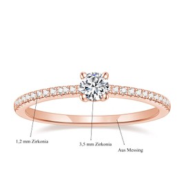 Titaniumcentral Women's Eternity Ring Narrow Round Cubic Zirconia Engagement Rings Wedding Rings Promise Ring, Brass, Cubic Zirconia