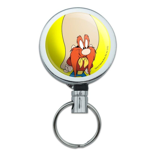 Looney Tunes Yosemite Sam Heavy Duty Metal Retractable Reel ID