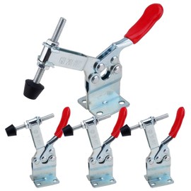 IMAGINE 4Pcs Hand Tool Toggle Clamp 201B 198lbs Antislip Red Horizontal Clamp Quick Release Tool (201-BHB Heightened Clamp)