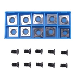 Micvtve 10Pcs 14mm Square Straight Carbide Cutter Insert with 10Pcs M610mm Screws for Wood Working Spiral/Helical Planer Cutter