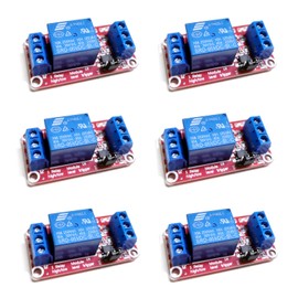BuxiuGK 6 Pcs 5V Relay Module with Optocoupler, 1 Channel, High/Low Level Trigger, Expansion Board
