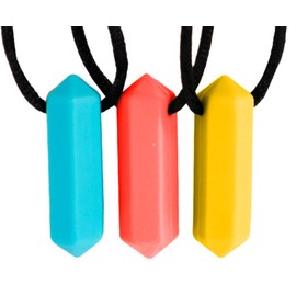 Tilcare Chew Chew Crayon Sensory Necklace Set – Best for Autism, Biting and Teething Kids – Perfectly Textured Silicone Chewy Toy - Chewing Pendant for Boys & Girls - Chew Necklaces