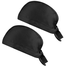 Mikihat Pack of 2 Chef's Hat Adjustable Kitchen Hat Unisex Black Chef Hat Men Women Headwear for Cooking Baking Grilling, Bandana Cap for Kitchen Restaurant Home Bakery Cafe