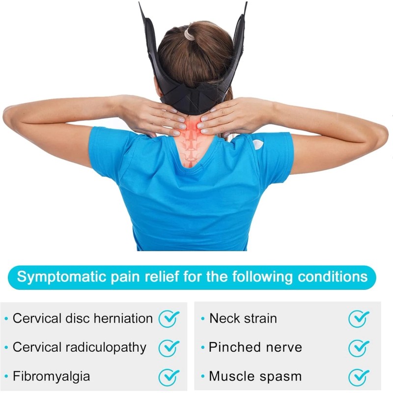 Glitz Cervical Neck Traction Device for Home Use Portable Neck