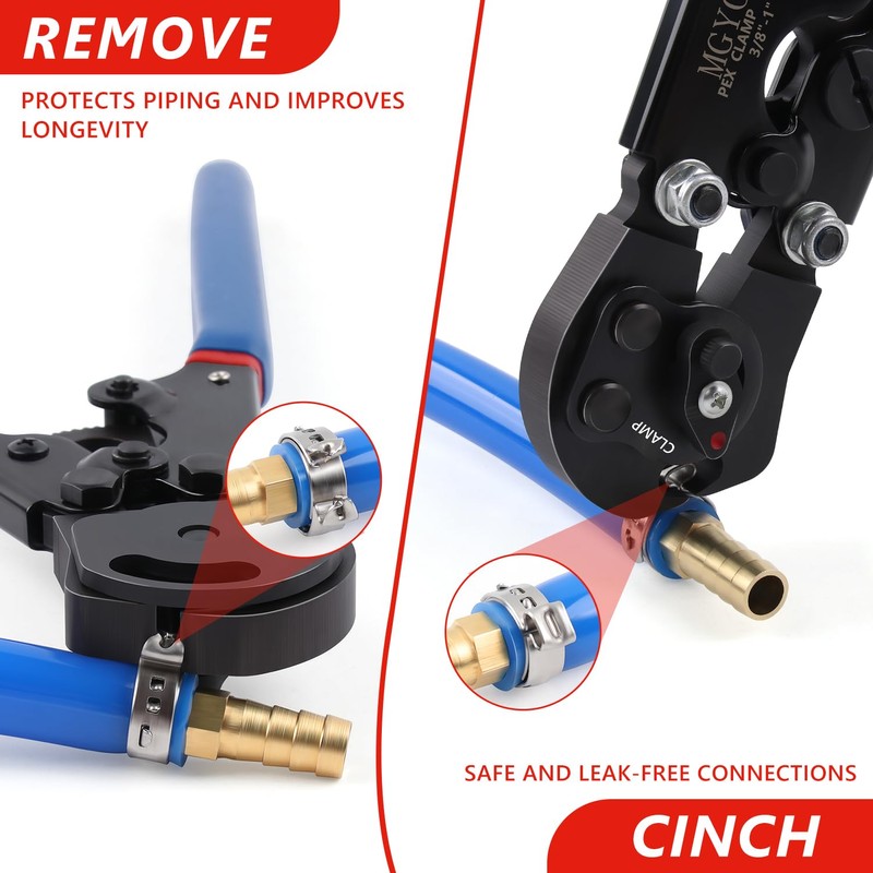 MGYOO Pex Crimping Tool Cinch and Remove Dual-Function Pex Crimp