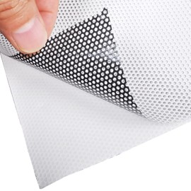 Moyishi One-Way Perforated Black Vinyl Privacy Window Film Electrostatic Adhesive Glass Wrap Roll (2 Sides 12''x78'')