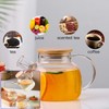 JOUALY Glass Teapot 34oz/1000ml, Stovetop & Microwave Safe Borosilicate Tea