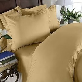 Elegant Comfort 1500 Thread Count - WRINKLE RESISTANT - Egyptian Quality ULTRA SOFT LUXURIOUS 4 pcs Bed Sheet Set, Deep Pocket Up to 16", Queen, Gold