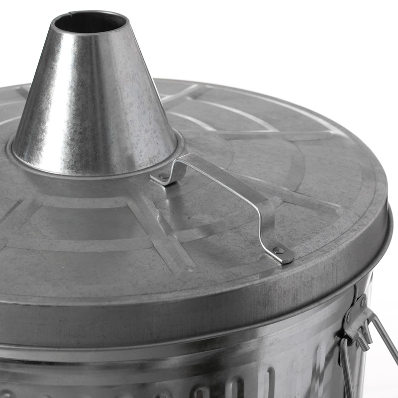 Gardenised 20-Gallon Galvanized Steel Incinerator Can with Lid & Vent