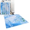 Bathroom Curtain with Hook Waterproof Elastic Hanging Shower Curtain for