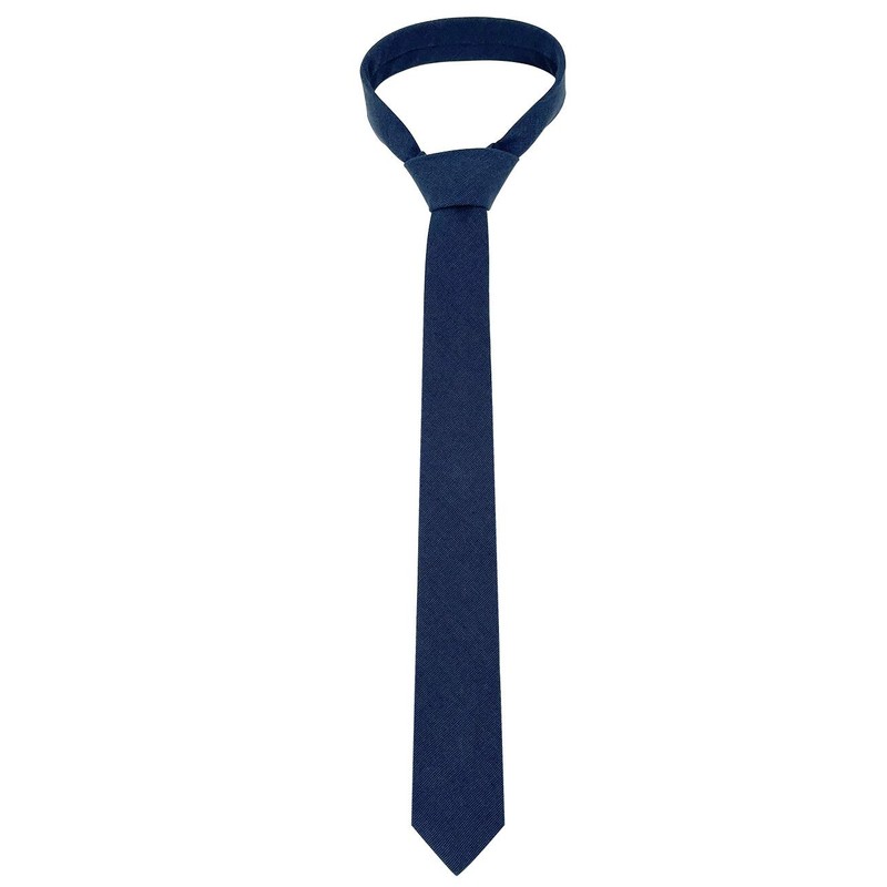 Kebocis Corbata de algodón de color sólido para hombre, Azul