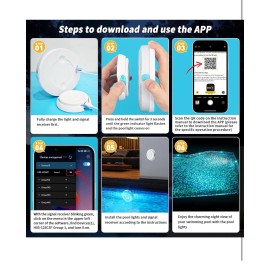 Homly Rechargeable Submersible Pool Lights with Wireless APP Control Waterpro...