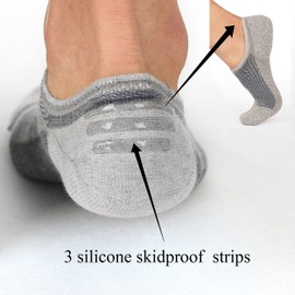 Mottee&Zconia Mens No Show Ankle Low Cut Invisible Socks Comfy Casual Non-Slip Socks 8 Pairs Size L