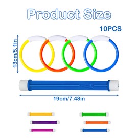 ZSRVAJ 10Pcs/Set Swimming Pool Toys Includes 6Pcs Sinkies for Kids Swimming, 4 Pcs Dive Rings, Fun Dive Sticks With Numbers, Underwater Sinkers for Swimming Kids for Swimming Pool Sinkies
