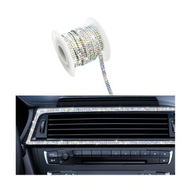 BELOMI Bling Car Trim Self Adhesive Strip, 16.4Ft Crystal Rhinestone Vehicle Dashboard Line Molding Stickers, Diamond Auto Interior Exterior Decor Accessories for Women Girls, Universal Fit（AB）