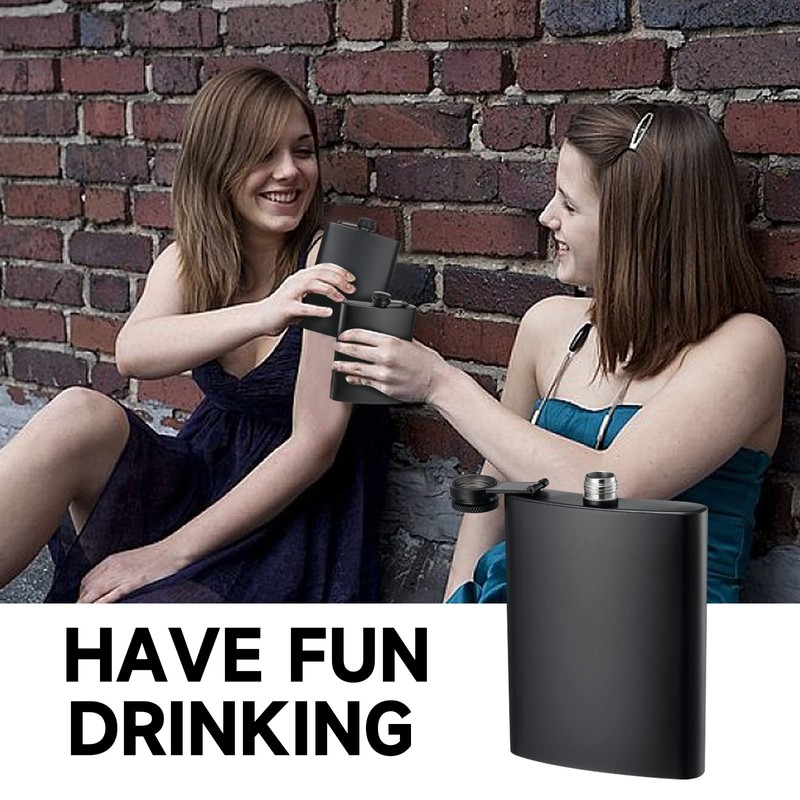 2 Pack Hip Flasks for Liquor, 8 Oz & 12