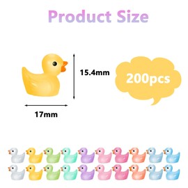 200 PCS Mini Ducks Mini Ducks 200 pack，Glow in the Dark Ducks Mini Resin Ducks for Aquariums,Dollhouse Ornament,Christmas Birthday Party