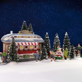 20pcs Snowy Pine Trees Mini Christmas Trees Covered Snow with White Bases XS0804-20