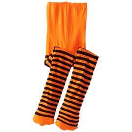 Jefferies Socks Little Girls' Stripe Tights, Orange/Black, 2-4, 24-48 Months