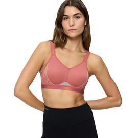Triaction - Cardio Flow P Women's Sports Bra - Non-Wired Minimiser, Lightweight Spacer Cups, High Neck & Strong Hold, salsa