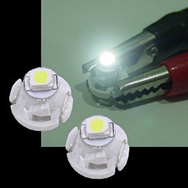 PA LED 10 piezas T4.7 12V Bombillas LED para tablero de instrumentos del coche, compatibles con 79607 SHJ-S01 (blanco)