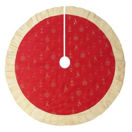 Kurt S. Adler Kurt Adler 60-Inch Red and Gold Ornament Tree Skirt