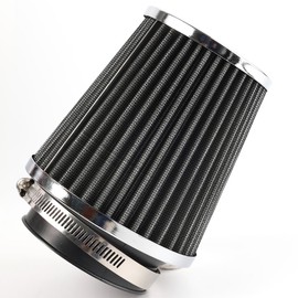 AUTOXBERT Universal 3inches Silver High Flow Cold Air Intake Cone Replacement Dry Filter Silver Performance Racing High Power Sports Mesh Inlet Cone Replacement Car Accessories(Single,3inches,Silver)