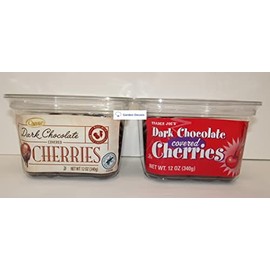 Trader Joe’s & Choceur Dark Chocolate Covered Cherries 12oz 340g (Two Containers)