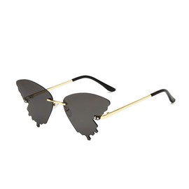 ENTHYI Butterfly Sunglasses for Women/Men Oversized Rimless Eyewear Luxury Trending Sun Glasses Streetwear UV400 (c3)