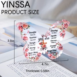 Christian Gifts for Women Birthday Inspirational Spiritual Best Friend Acrylic Gifts for Women Religious Encouragement Gifts For Mom Sister Thanksgiving Christmas Gifts for Women Butterfly Home Decor