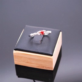 Bellitia Jewelry 925 Sterling Silver Court Style Ring for Women, Fashion Garnet Birthstone Rings, Lovely Anniversary, Birthday, Valentine’s Day Present