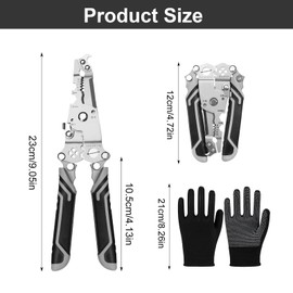 prota Wire Stripper 18 in 1 Foldable Wire Stripper, Micro Cable Stripper Tool Cable Cutter Pliers, Multifunctional Wire Stripper Crimper for Electricians, Circuit, Distribution Box Repair