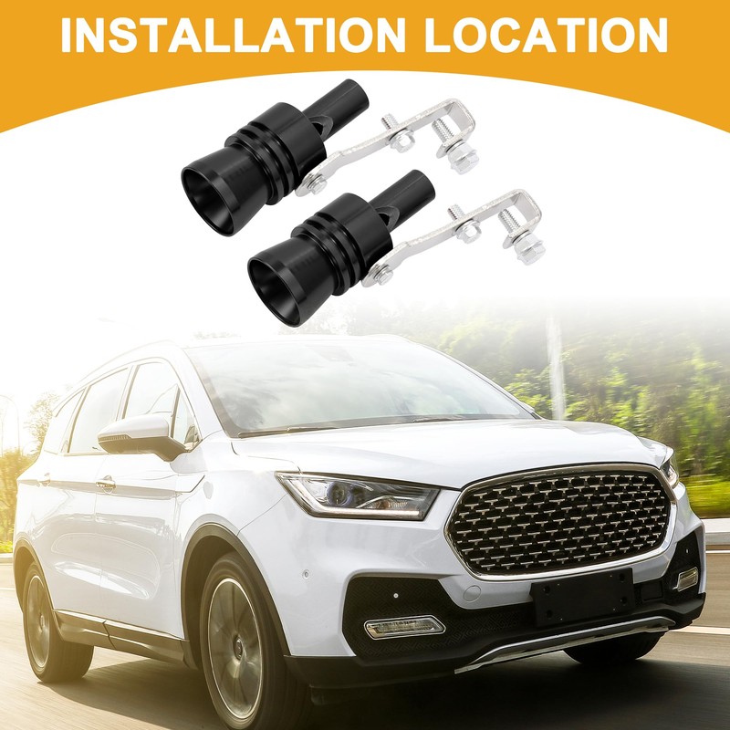 Partuto 2 Pcs XL Universal Turbo Whistle Muffler - Aluminum
