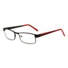 Dunkman Slim Rectangular Aviator Readers Reading Glasses (Black & Red