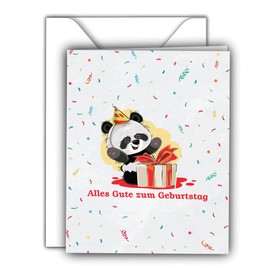 Edition Colibri Birthday Card with Envelope, Happy Birthday Cards, Birthday Card, Birthday Card for Man and Woman, A6, Panda