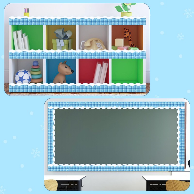 BeYumi Winter Snowflake Border Trim - 65ft Winter Snowflake Plaid