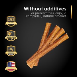 Woof Nific Bully Sticks (9 Inch, 10 Pack), Premium 100% Pure Beef Treats, Pasture-Raised, Organic, Grain-Free, Exquisite Chews for Medium & Large Dogs