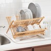 interDesign Collapsible Bamboo Drying Natural Formbu Dish Rack