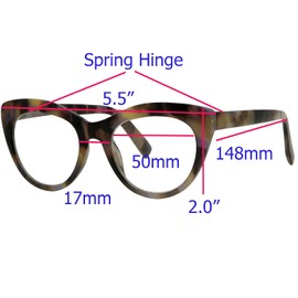 Kikisto over size Vintage Classic cateye reading glasses Bold Cat Eye Frame (Cream Tortoise, 2, multiplier_x)