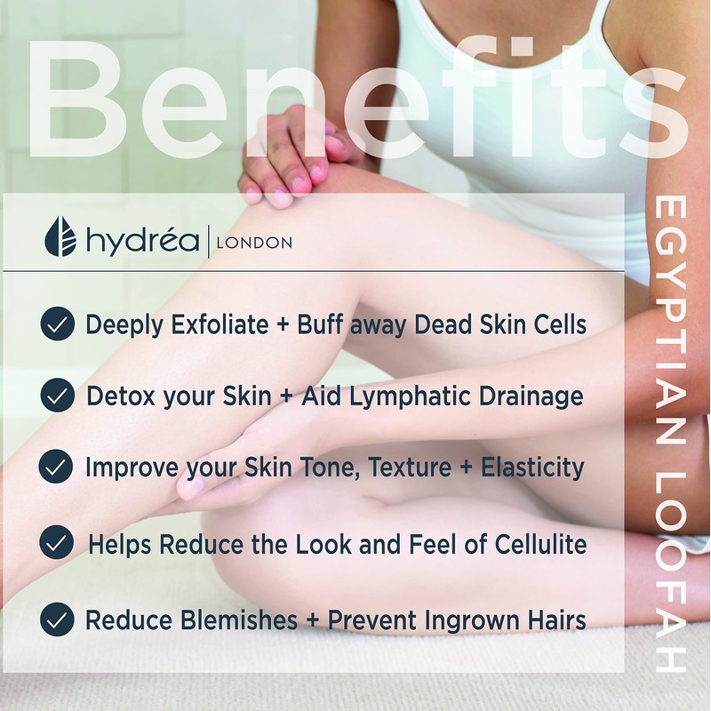 Hydréa London Organic Egyptian Loofah Luxury Exfoliating Body Pad Natural