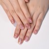 XZMeiLun Cat Eye Pink Glitter Press On Nails Short Square,