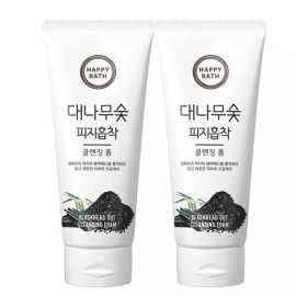 Happy Bath 해피바스 대나무숯 피지흡착 클렌징 폼 200g x 2개 Happy Bath Bamboo Charcoal Oil Absorbing Cleansing Foam 200g x 2