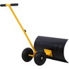 Snow Shovel with Wheels - 29" Angled Blade, Adjustable Handle,