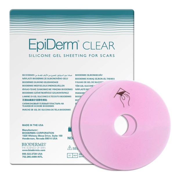 Epi-Derm Areola Circles - 3.0 x .75 in - (1 Pair) (Clear) Silicone Scar Sheets from Biodermis
