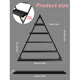 EBANKU 10PCS Nail Polish Racks 5 Tiers Nail Polish Shelf for Wall Triangular Display Rack Cosmetic Display Cases Lipstick Perfume Wall Shelf Essential Oil Organizers for Home Spa Nail Salon(Black)